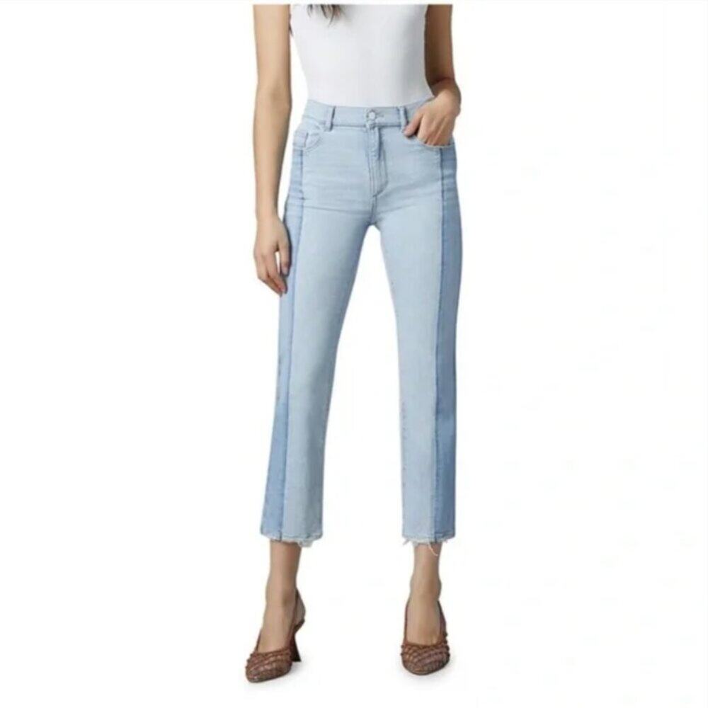 DL1961 Patti High Rise Vintage Straight Jeans in Powder Mixed Wash